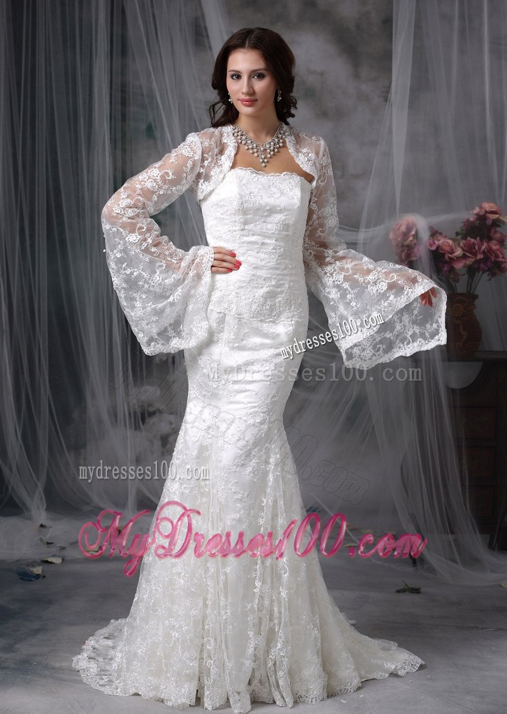 Lace Mermaid Court Train Clasp Handle Dresses for the Bride 2013